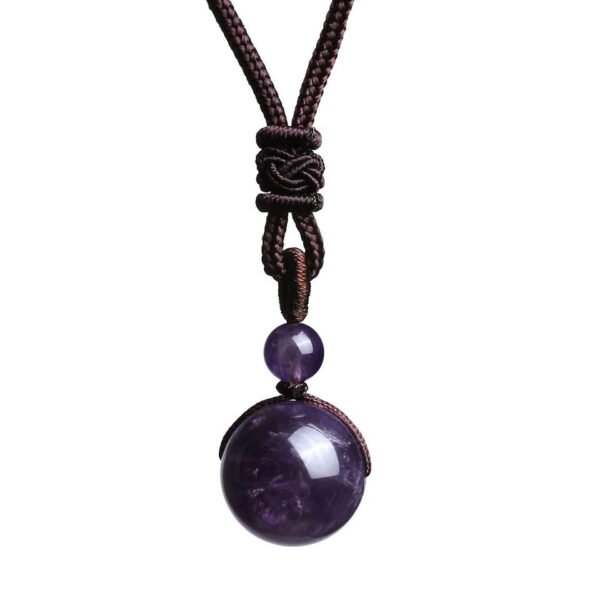 Hand-Woven Natural Stone Crystal Bead Necklace - Image 4