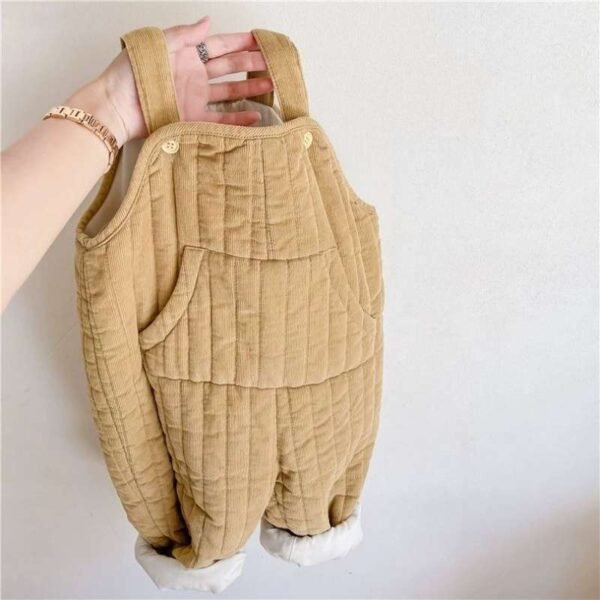 Baby Soft And Adorable Cute Corduroy Thick Quilted Overalls - Image 4