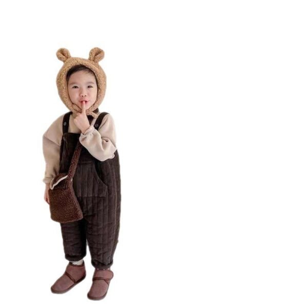 Baby Soft And Adorable Cute Corduroy Thick Quilted Overalls - Image 2