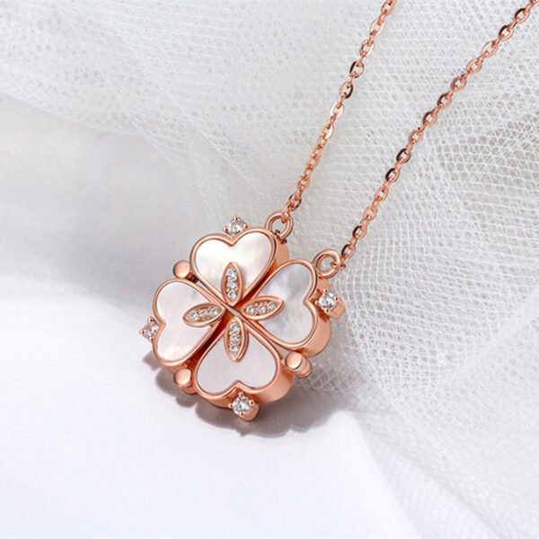 Net Red Clover Enamel Necklace Female - Image 2