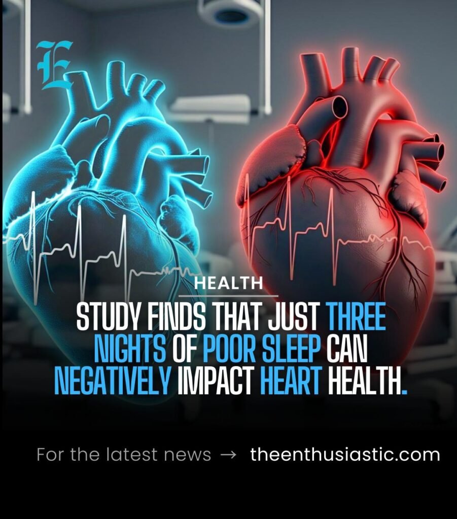 Just Three Nights of Poor Sleep Can Harm Heart Health, Study Finds 1 heart health