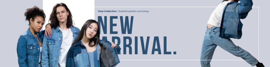 Home 123 Blue and White Modern Jeans Fashion Etsy Shop Banner