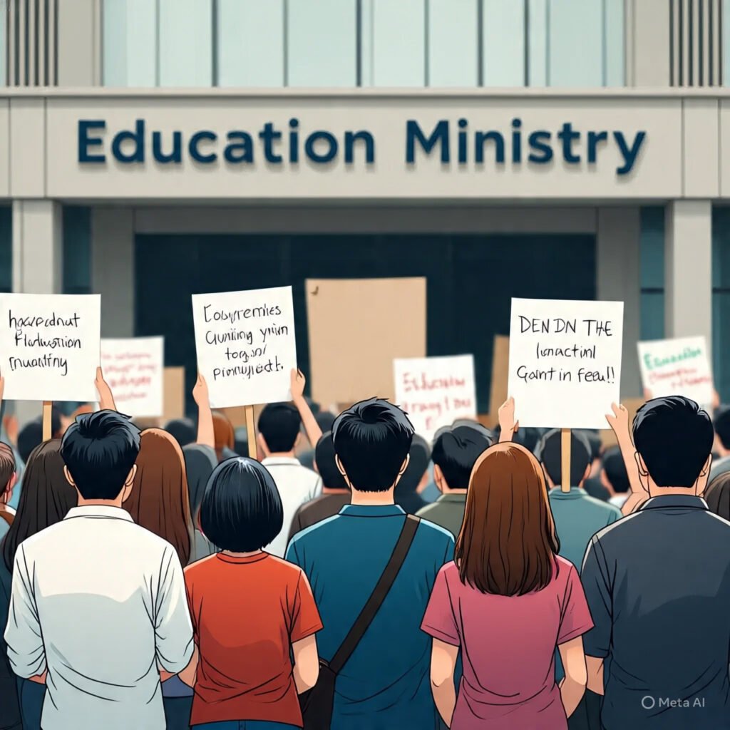 Marketgoers demand government take urgent steps to improve the country's declining education system quality. 8 education