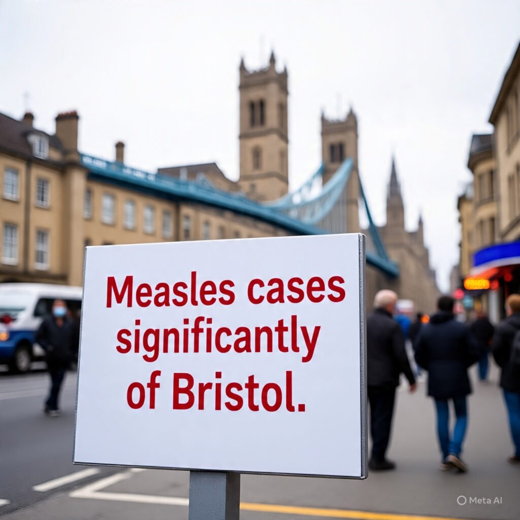 Measles cases increase significantly in the city of Bristol. 4 health care facilities