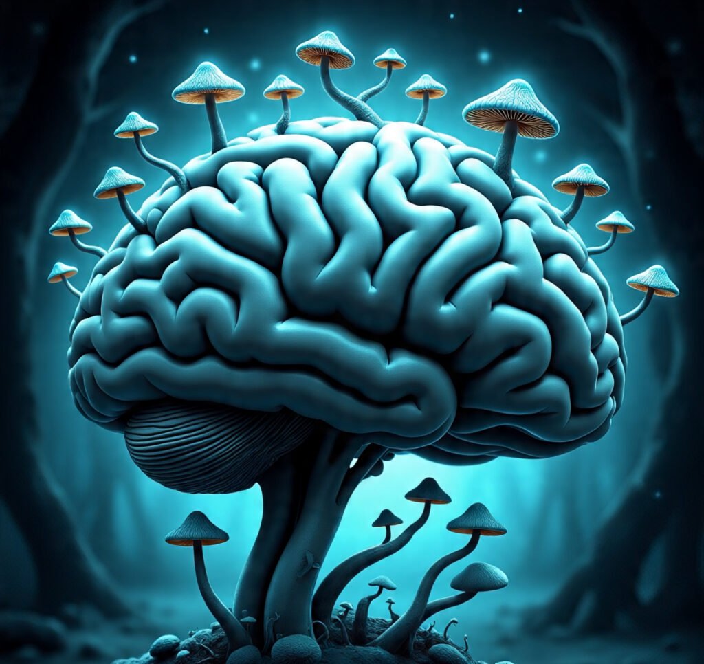 imagine brain with fungi