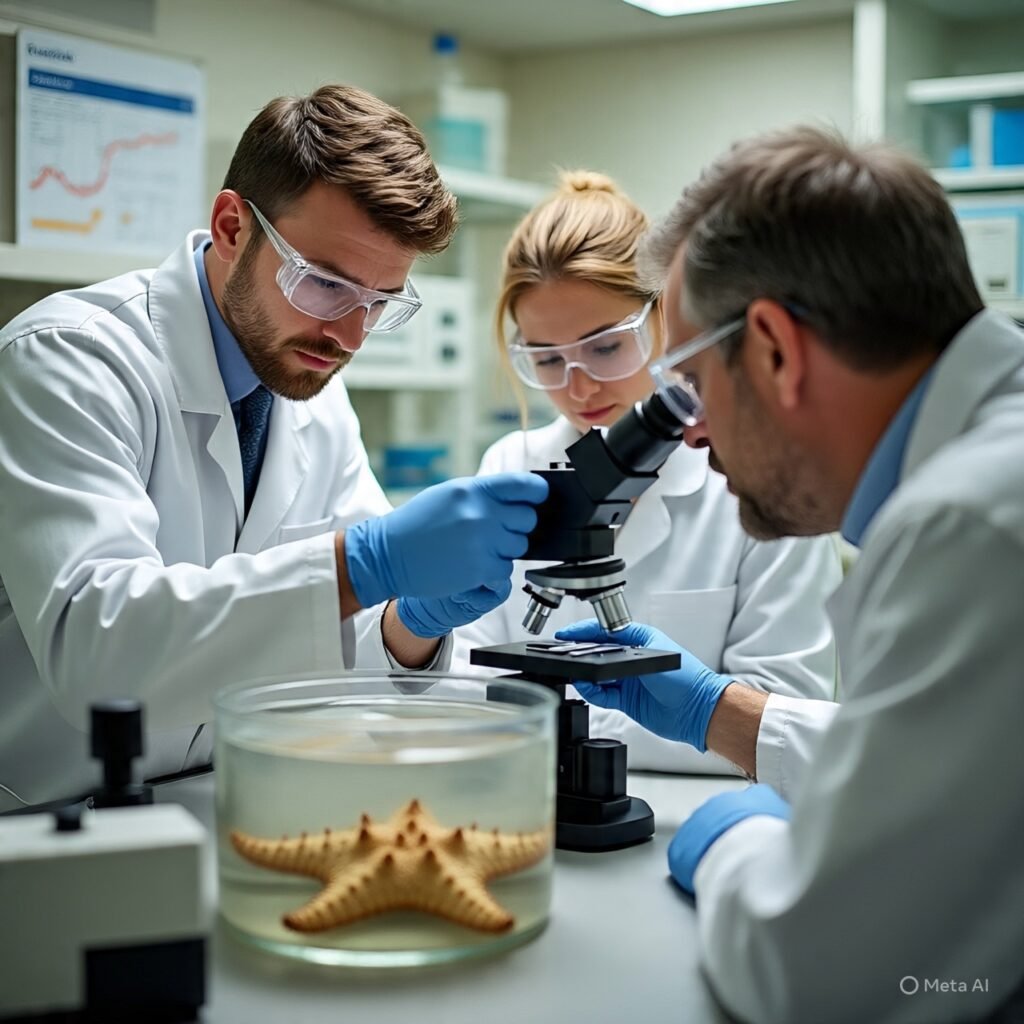 Scientists Identify Bacteria Behind Sea Star Wasting Disease Devastating Global Starfish Populations 7 scientist